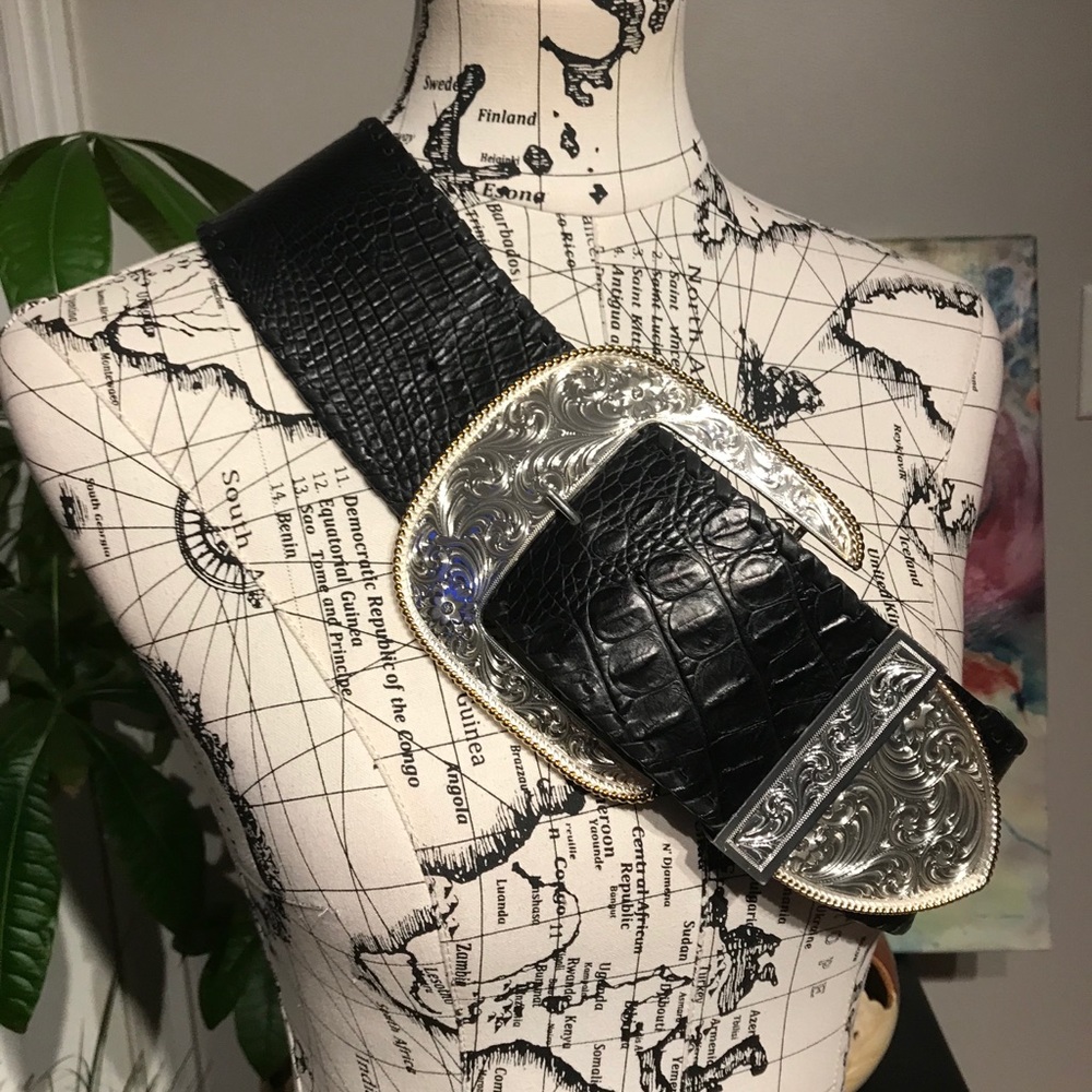 Big Al x AL Beres Vintage 3”wide Waist/Hip Leather Dallas Western Silver concho